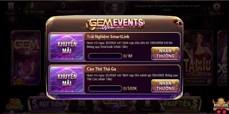 Chương trình khuyến mãi nạp thẻ tại cổng game hàng đầu cũng rất hấp dẫn