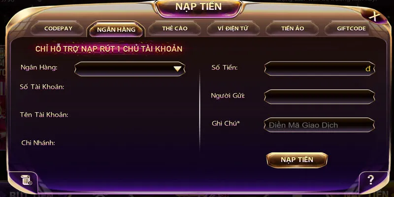 Hướng dẫn nạp tiền nhanh tại cổng game Gemwin